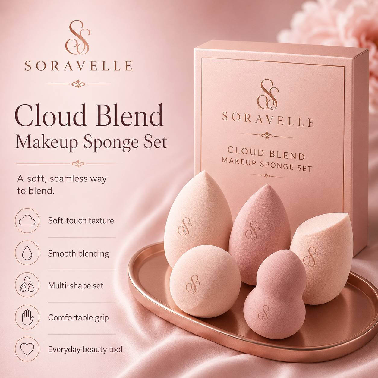 Soravelle Cloud Blend Makeup Sponge Set