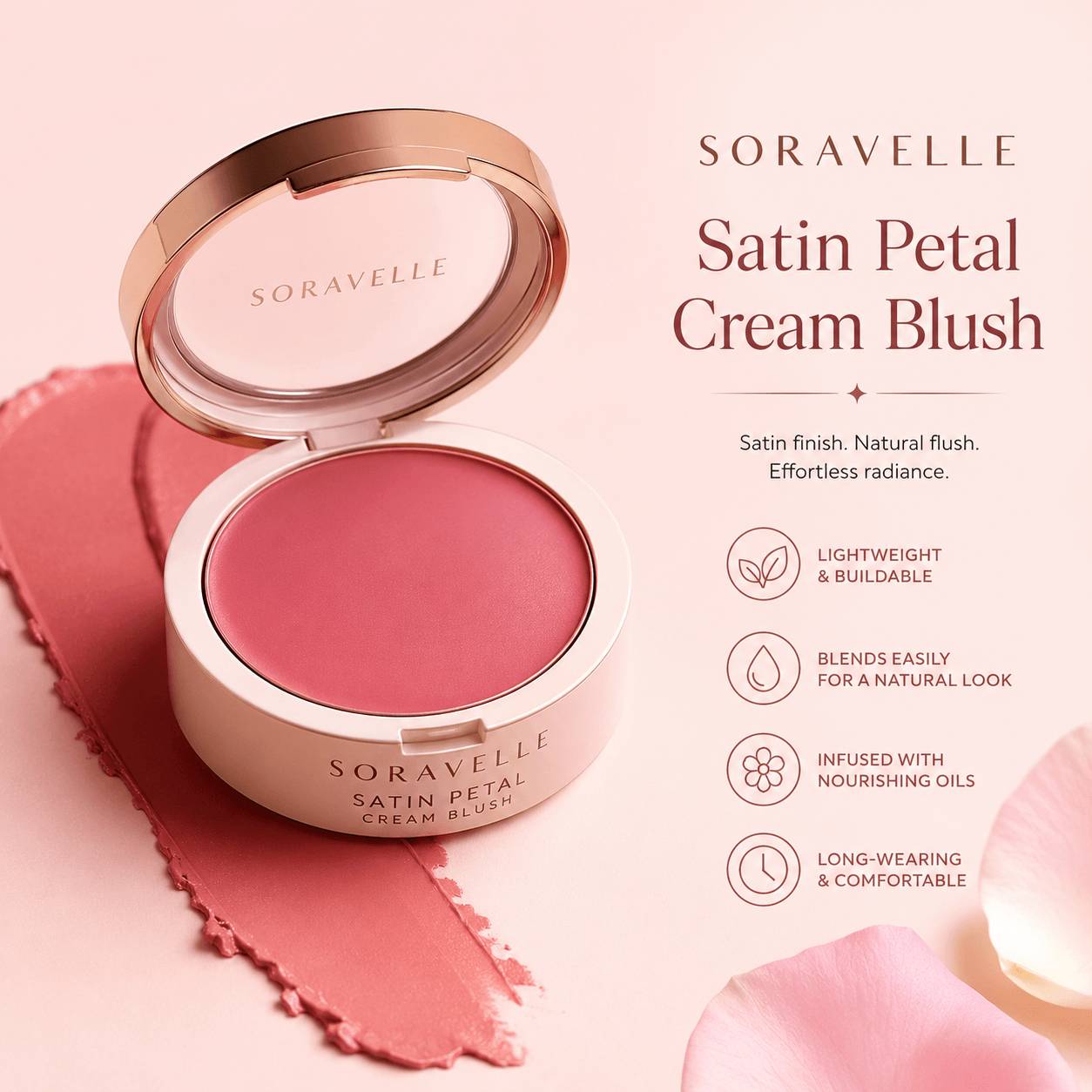 Soravelle Satin Petal Cream Blush
